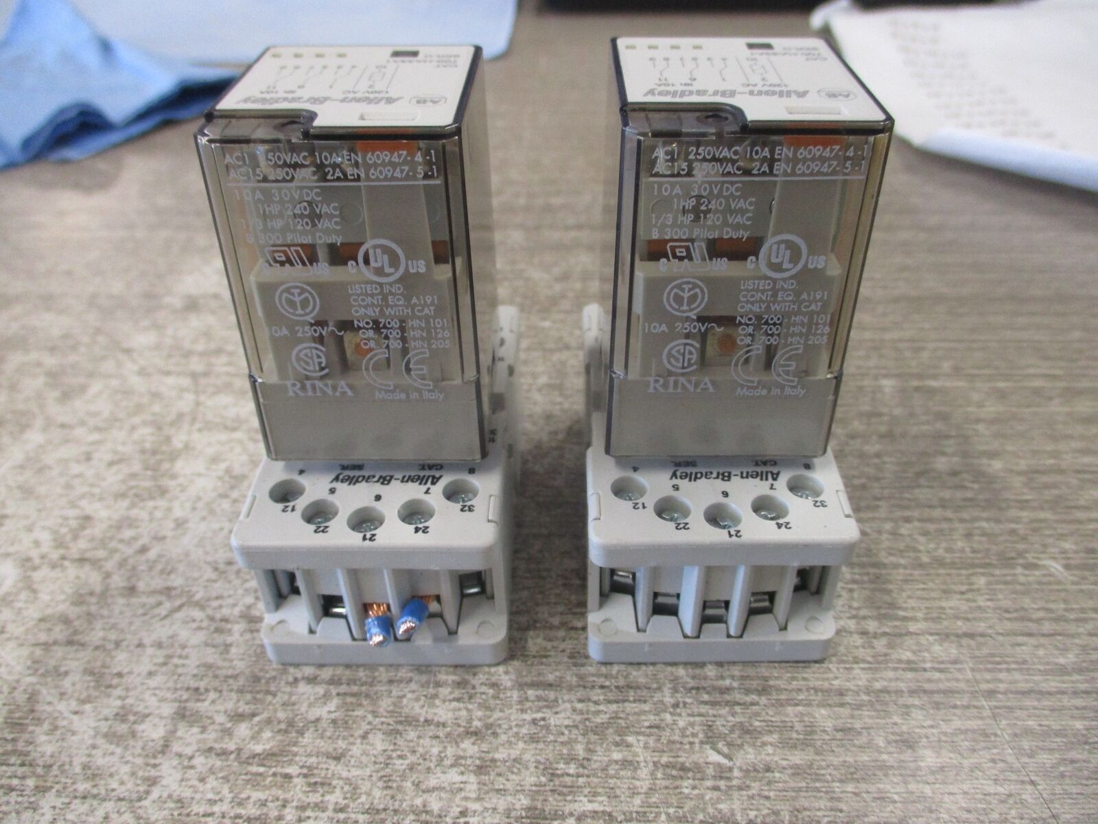 Allen-Bradley Relay 700-HA33A1 Ser.D 120V Coil W/Base * Lot of 2 * Used