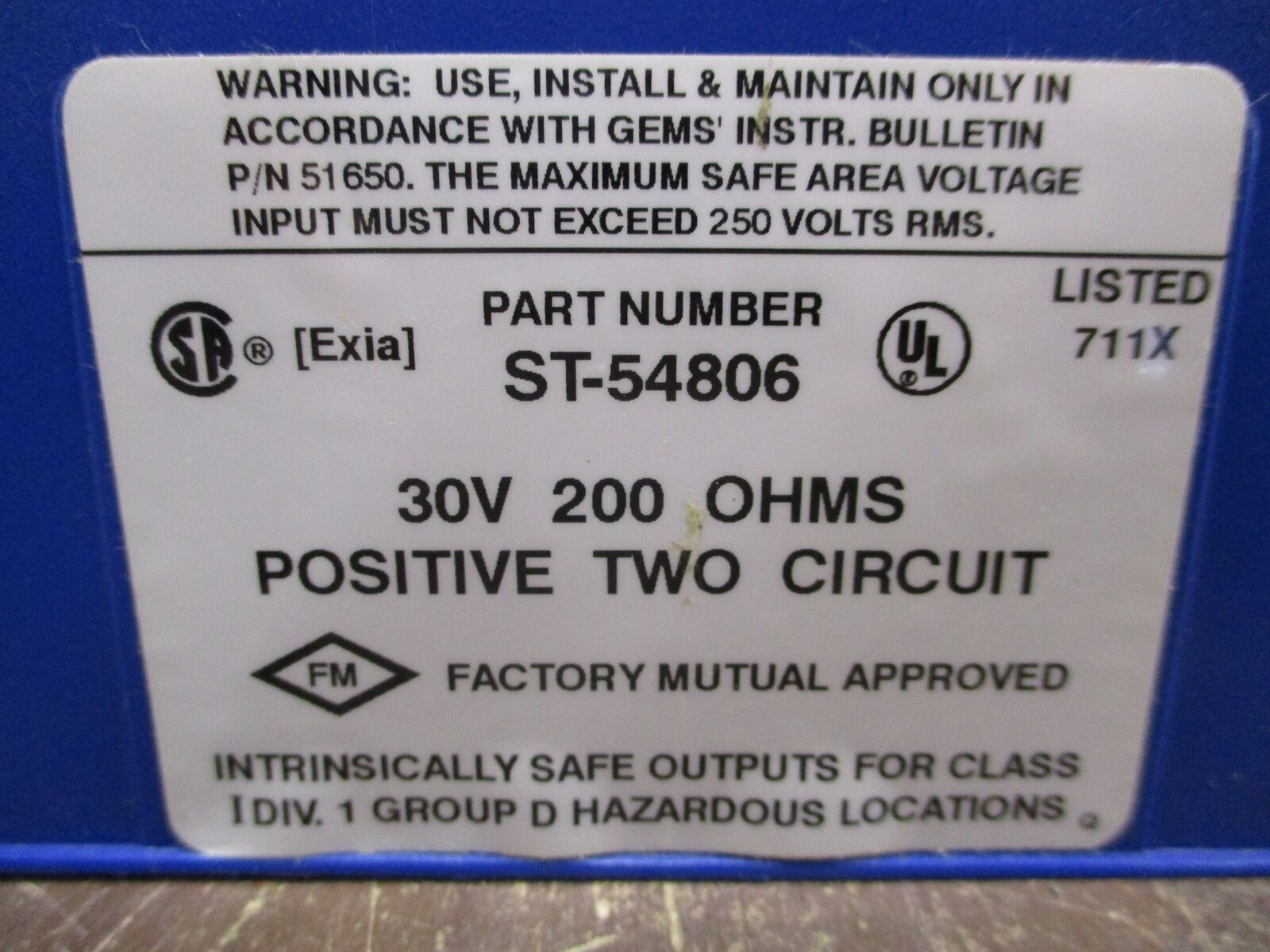 Gems Circuit ST-54806 30V 200 OHMS Positive Two Circuit Used