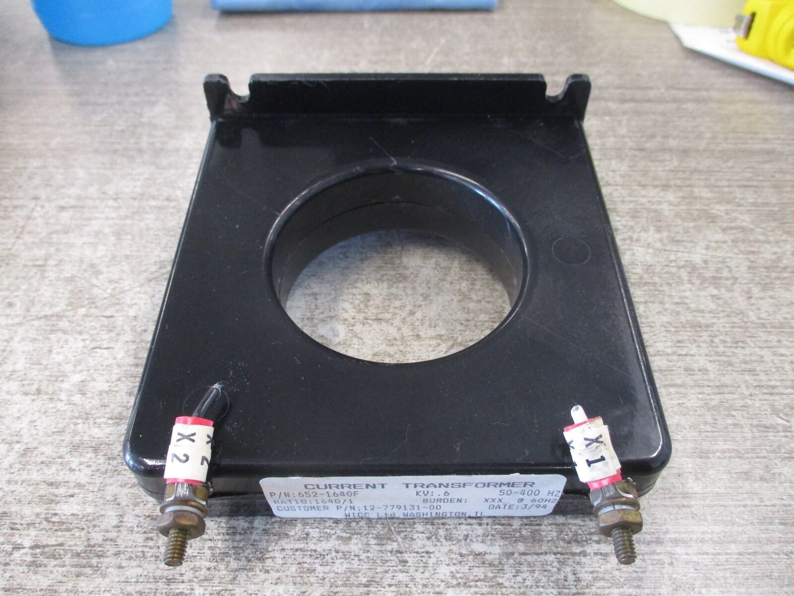 WICC Current Transformer 652-1640F Ratio 1640:1A 600V 50-400Hz Used