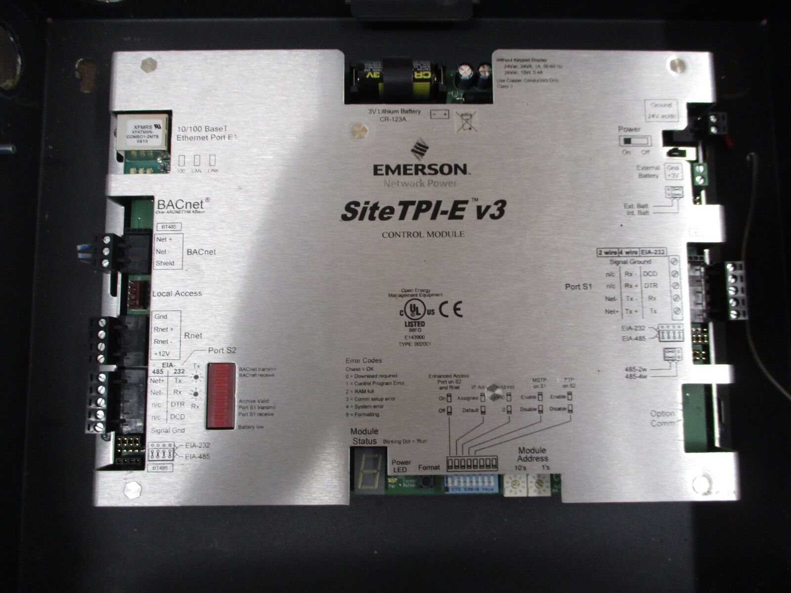 Emerson Liebert SiteTPI-E Assembly SITEPI-E Rev. 2 24V 1A 24VA 50/60Hz Used