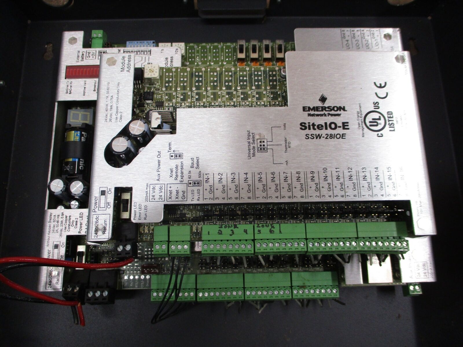 Emerson Liebert I/O Assembly SSW-28IOE Rev. 0 24V 4.4A 105VA 50/60Hz Used