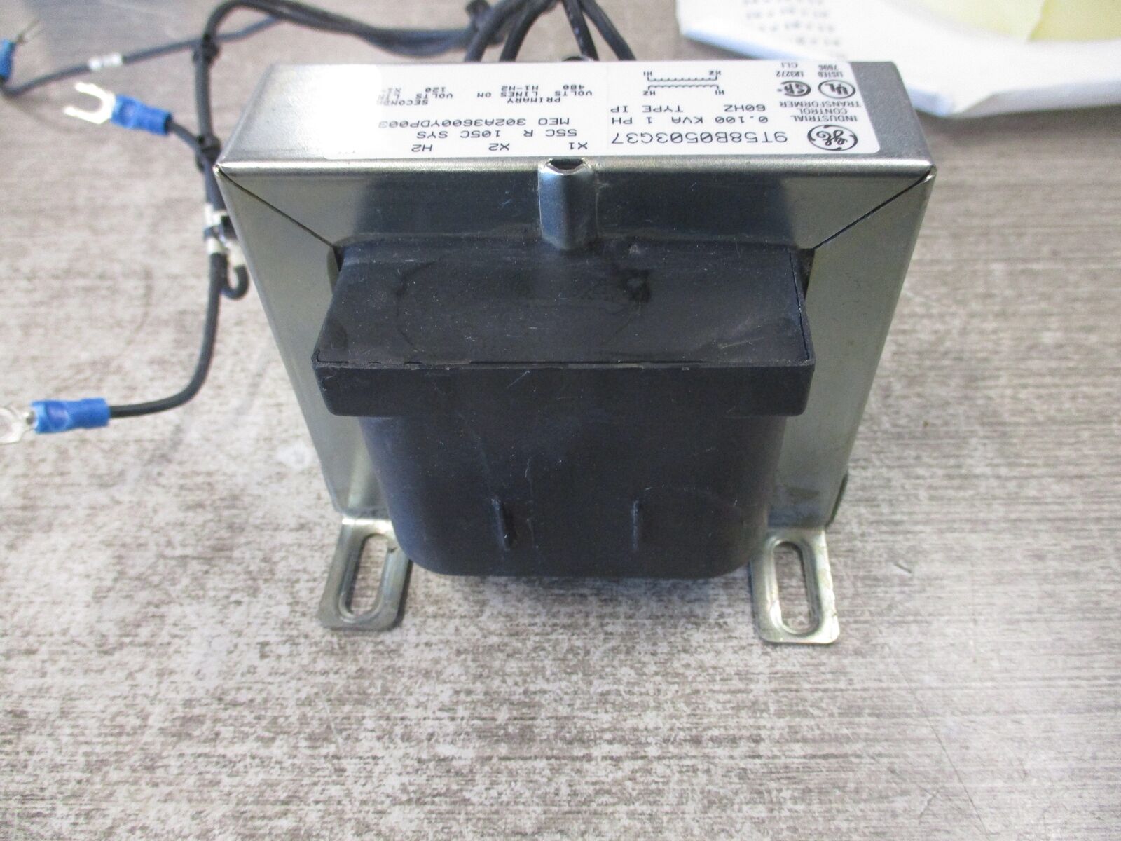 GE Control Transformer 9T58B0503G37 0.100kVA Pri: 480V Sec: 120V 1Ph 60Hz Used