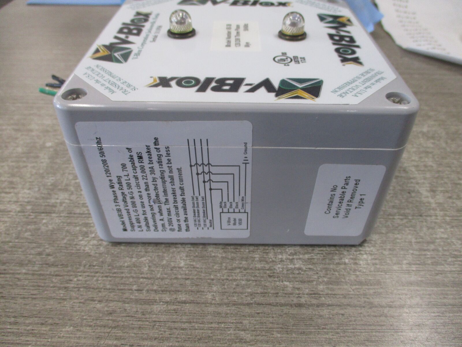 V-Blox Surge Suppressor VB-3B 120/208V 3Ph 50/60Hz Used