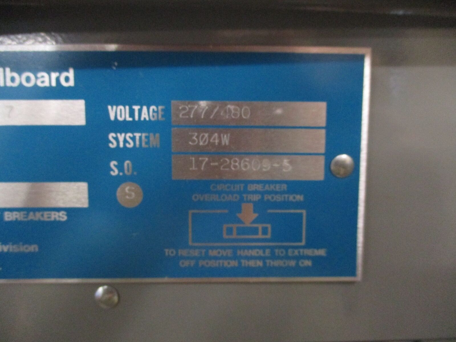 ITE Main Lug Breaker Panel NHB 100A Max 277/480V 3Ph 4W Used