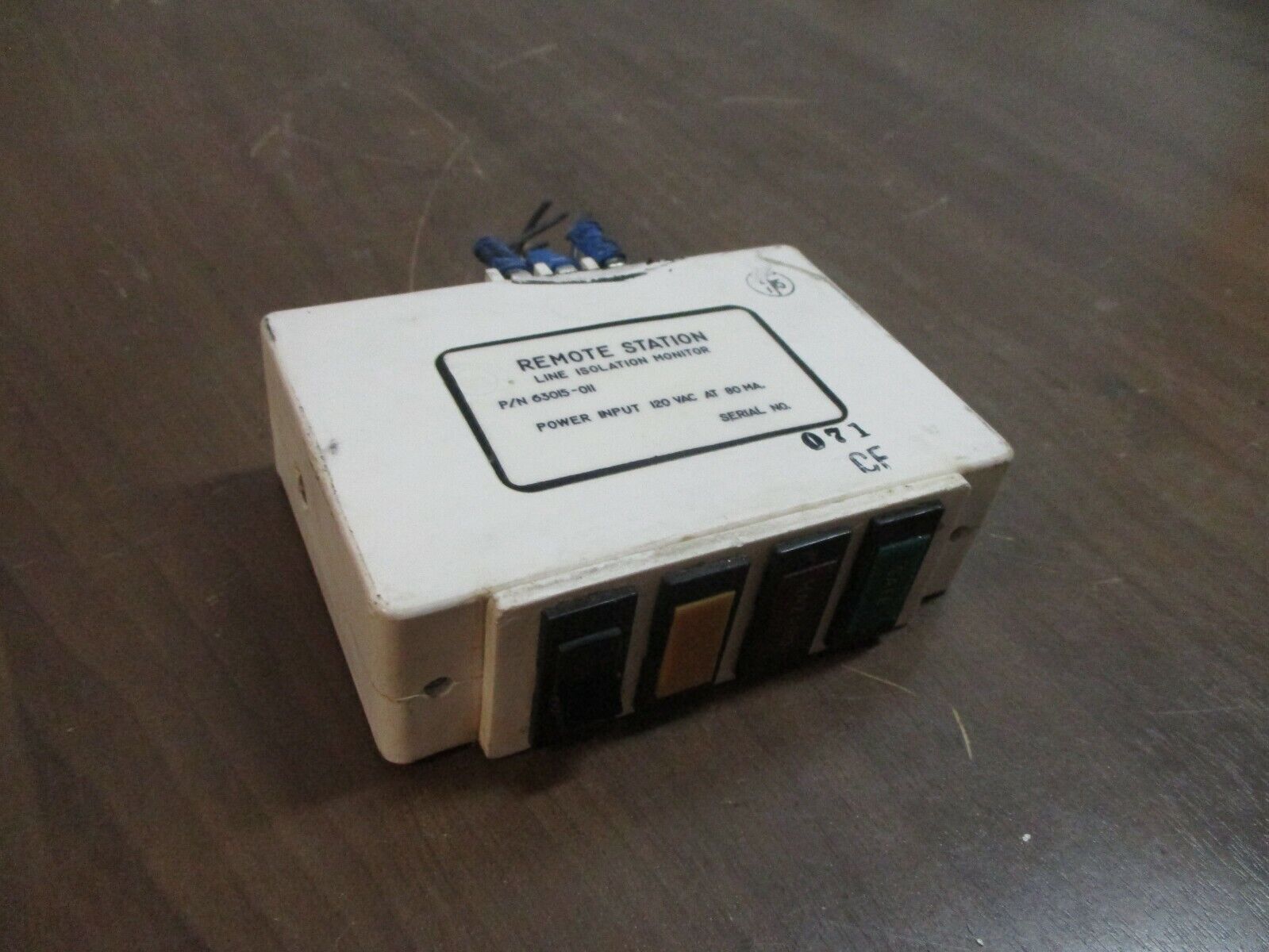 Square D Remote Station Line Isolation Monitor 63015-011 120VAC 80mA Used