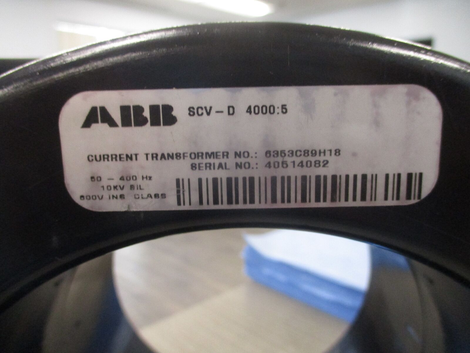 ABB SCV-D Current Transformer 6353C89H18 Ratio 4000:5A 600V 50-400Hz 10kV BIL *