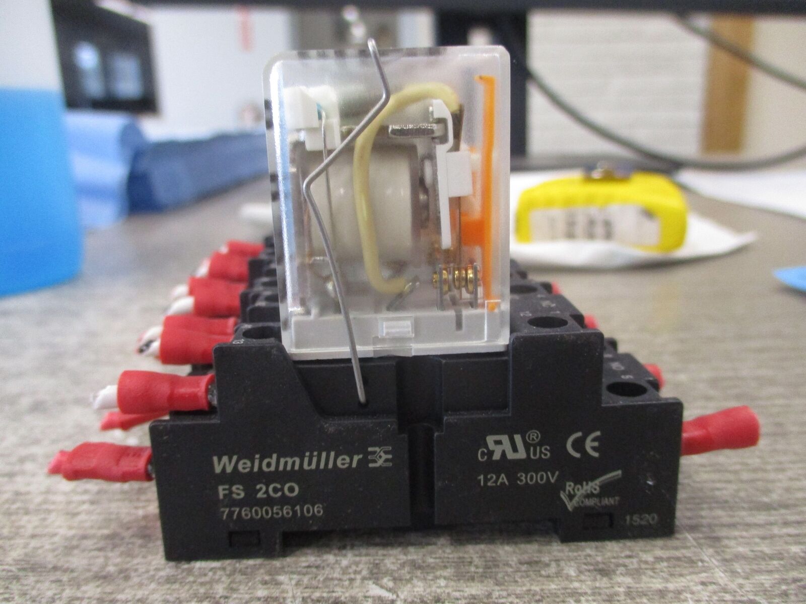 Weidmuller Relay DRM270012L 12DVC Coil W/Base * Lot of 4 * Used