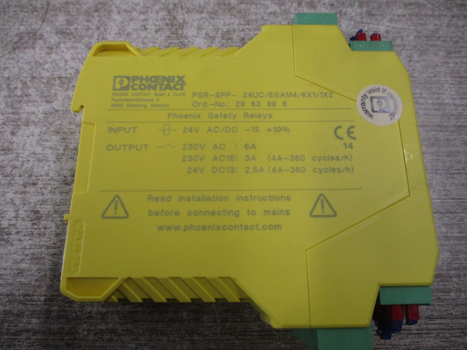 Phoenix Contact Safety Relay 2963996 PSR-SPP-24UC/ESAM4/8X1/1X2 Input: 24V AC/DC