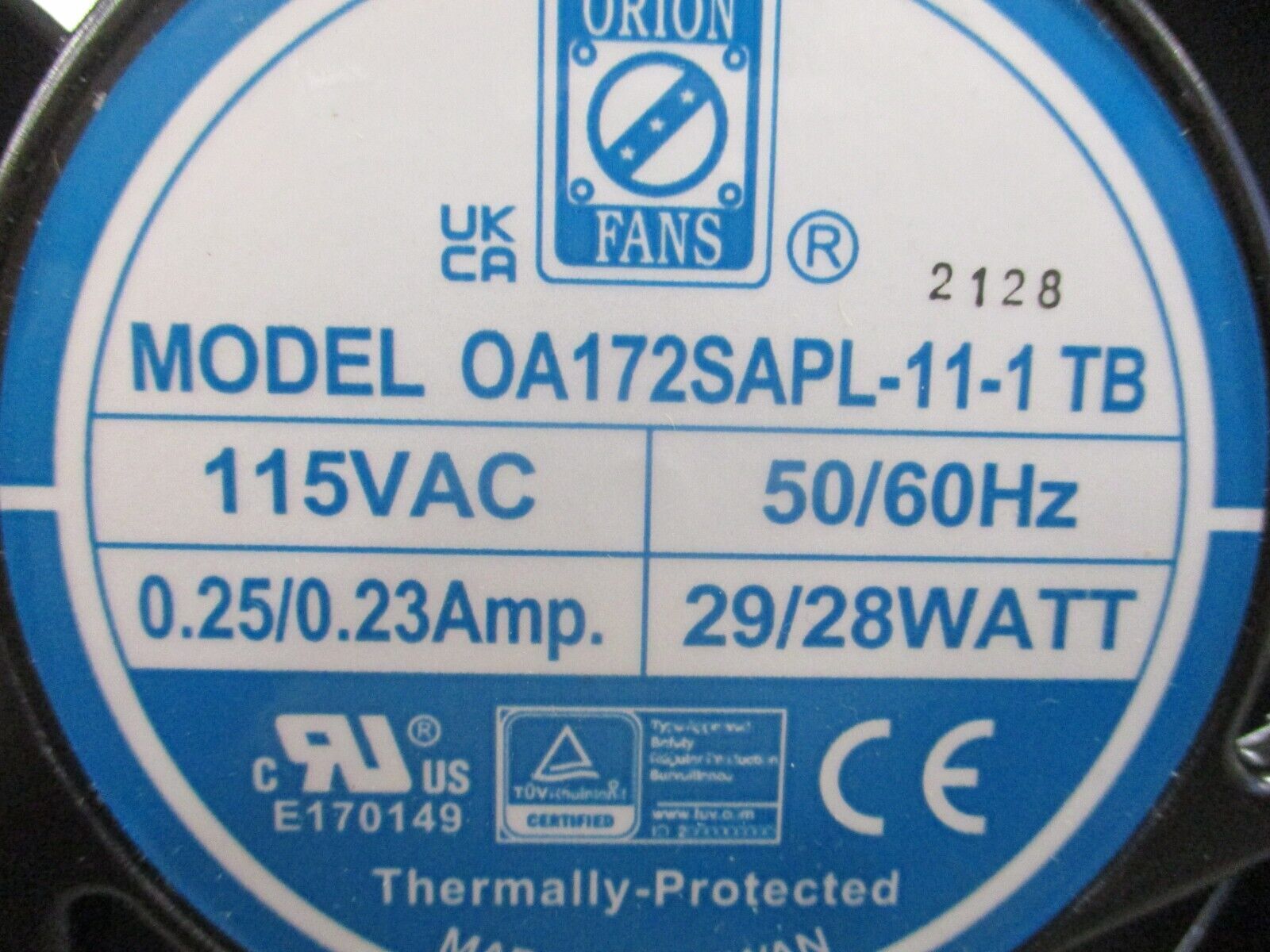 Knight Electronics Orion Axial Fan OA172SAPL-11-1TB New Surplus