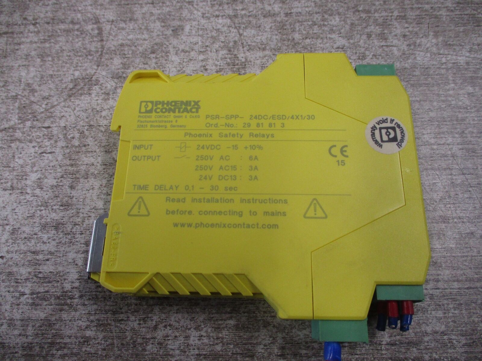 Phoenix Contact Safety Relay 2981813 PSR-SPP-24DC/ESD/4X1/30 Input:24VDC Output:
