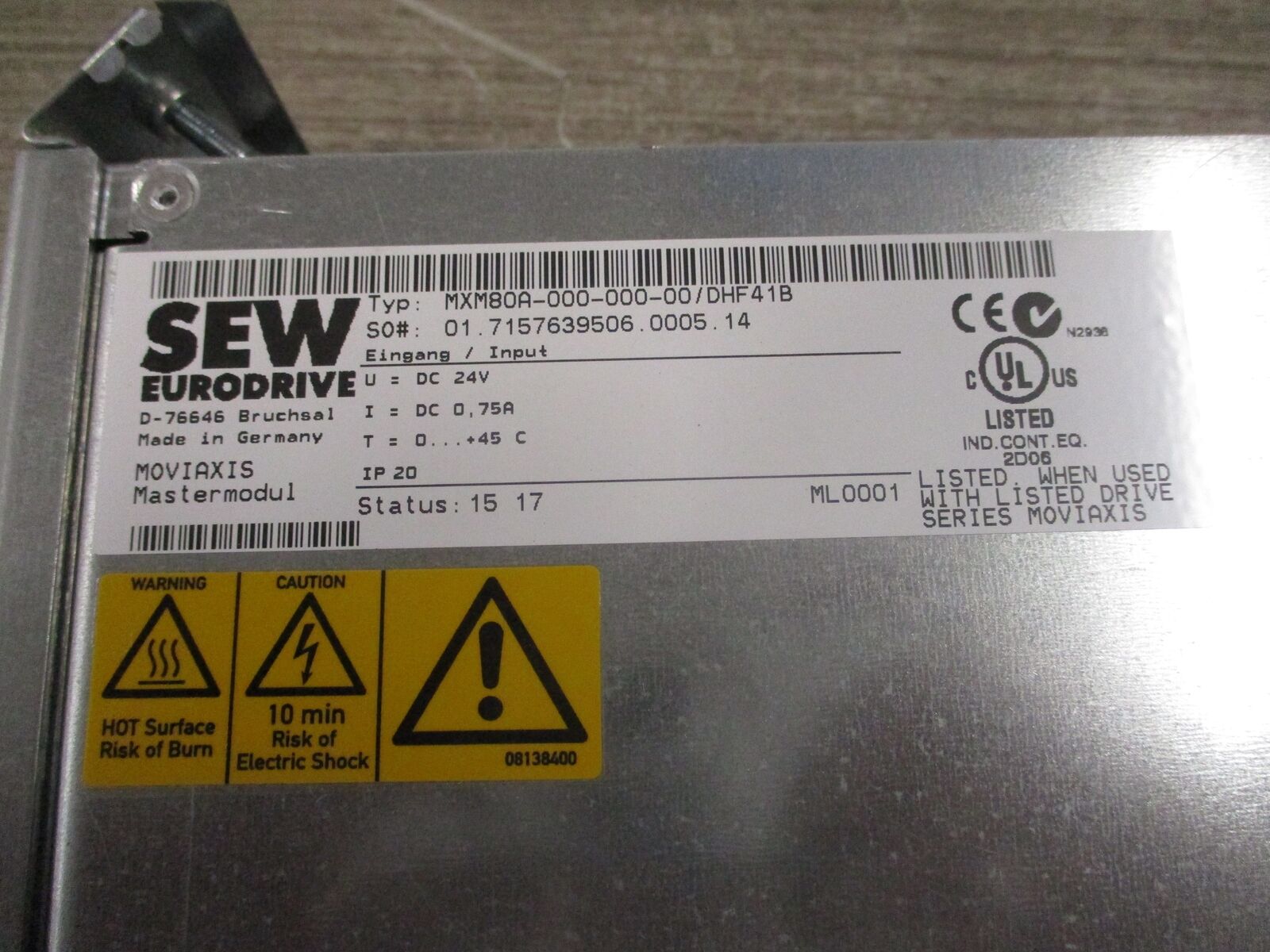 Sew-Eurodrive Moviaxis Servo Drive Master Module MXM80A-000-000-00/DHF41B Used