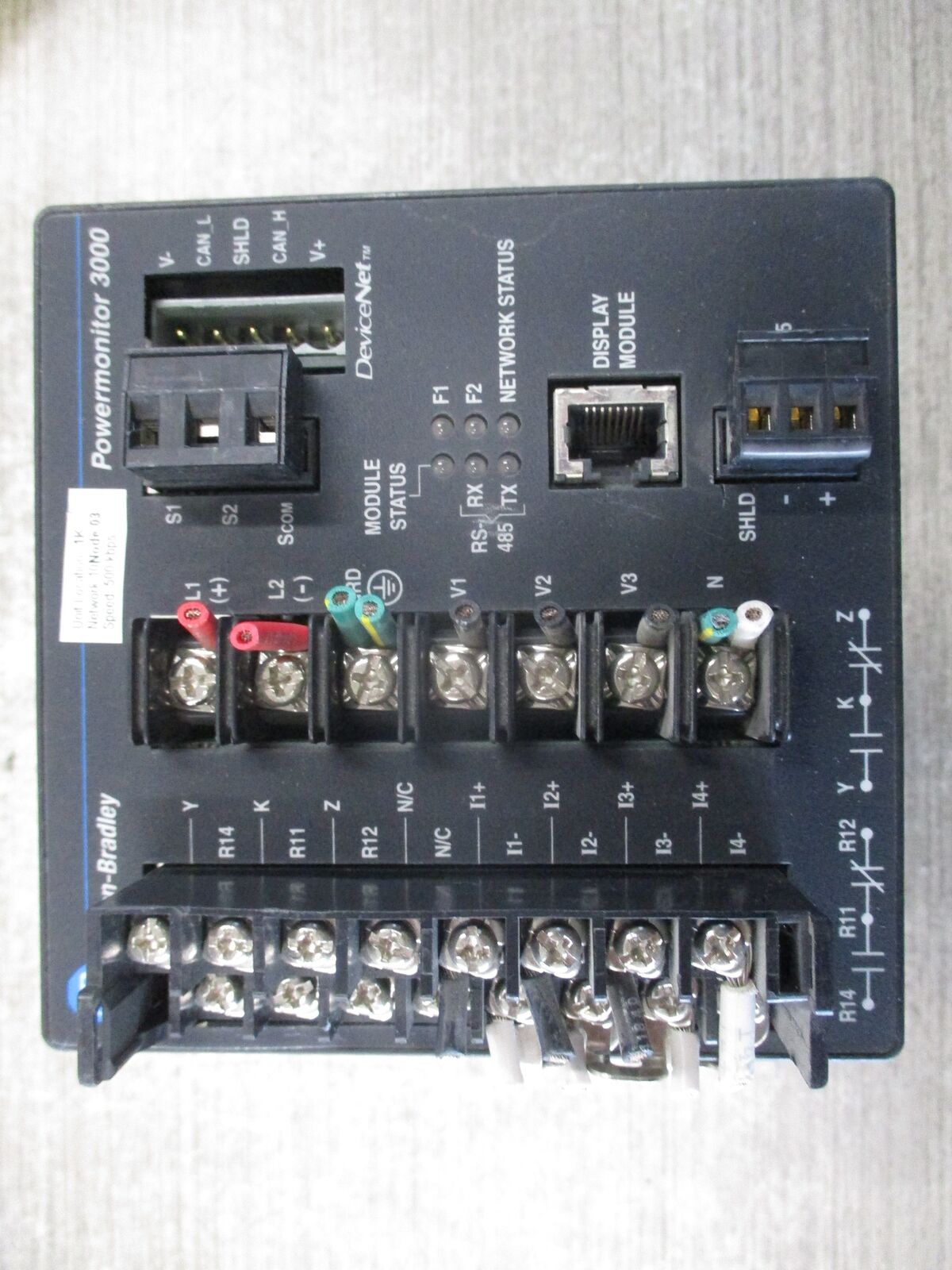 Allen-Bradley Powermonitor 3000 Power Monitor 1404-M405A-DNT Ser. A Base Unit FR