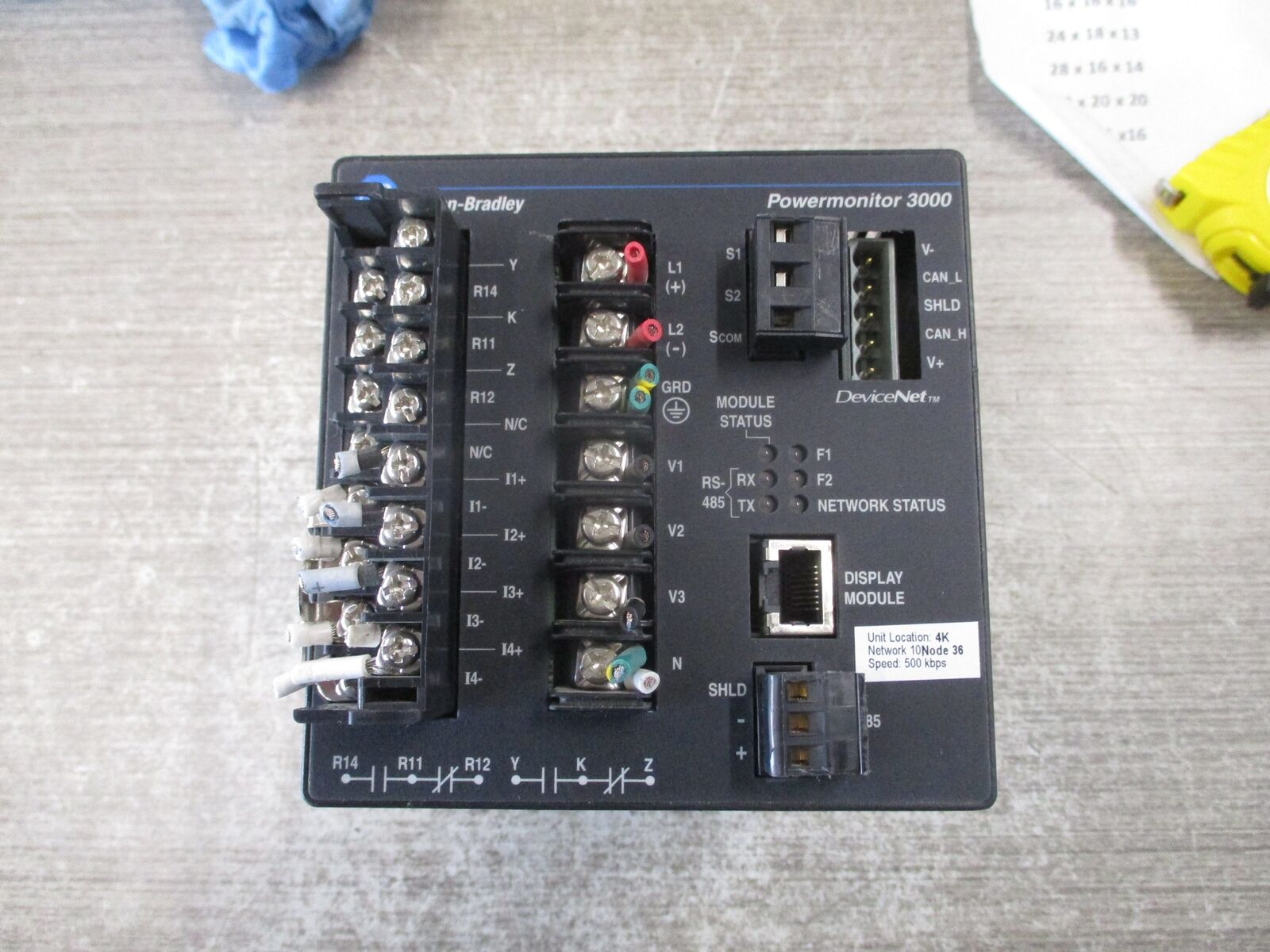 Allen-Bradley Powermonitor 3000 Power Monitor 1404-M405A-DNT Ser. A Base FRN: 1.