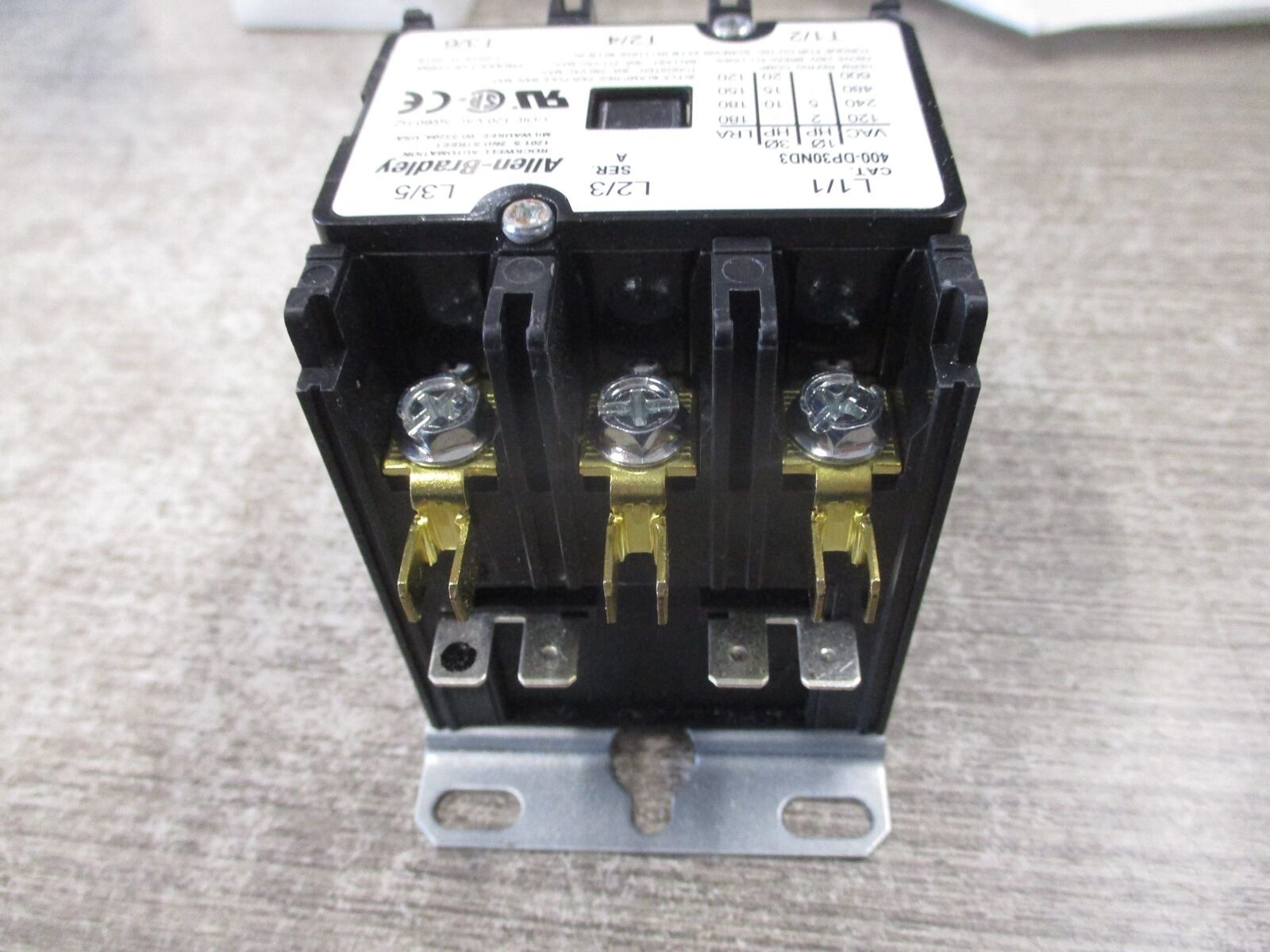 Allen-Bradley Definite Purpose Contactor 400-DP30ND3 Ser. A 120V coil 30A 3P New
