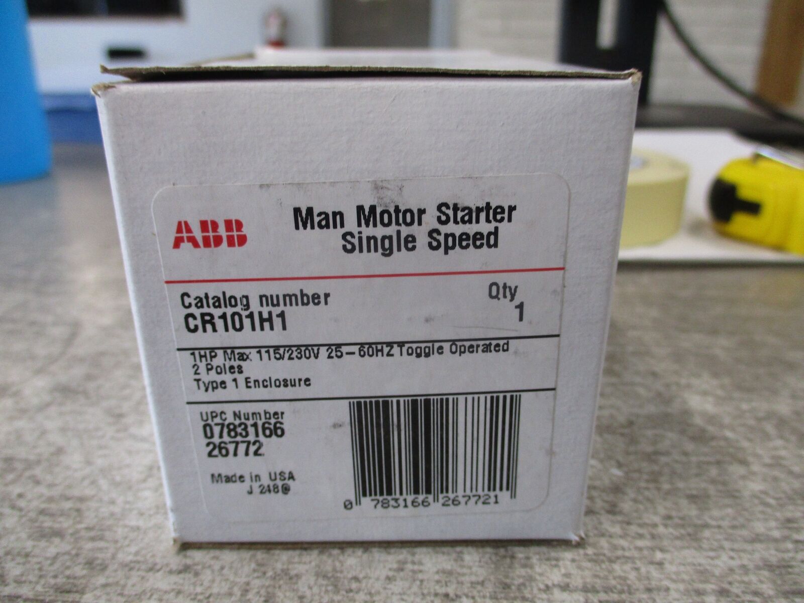 ABB Single Speed Manual Starter CR101H1 1HP 115/230V 25-60Hz 2P New Surplus