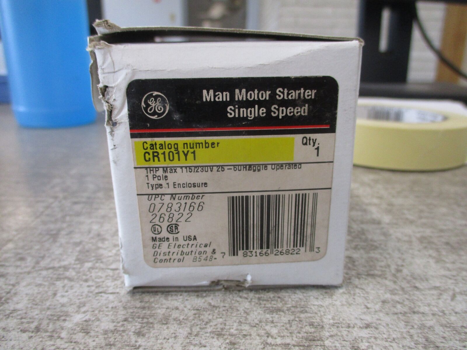 GE, Manual Starter CR101Y1 115/230V, 25-60Hz, 1P, New Surplus