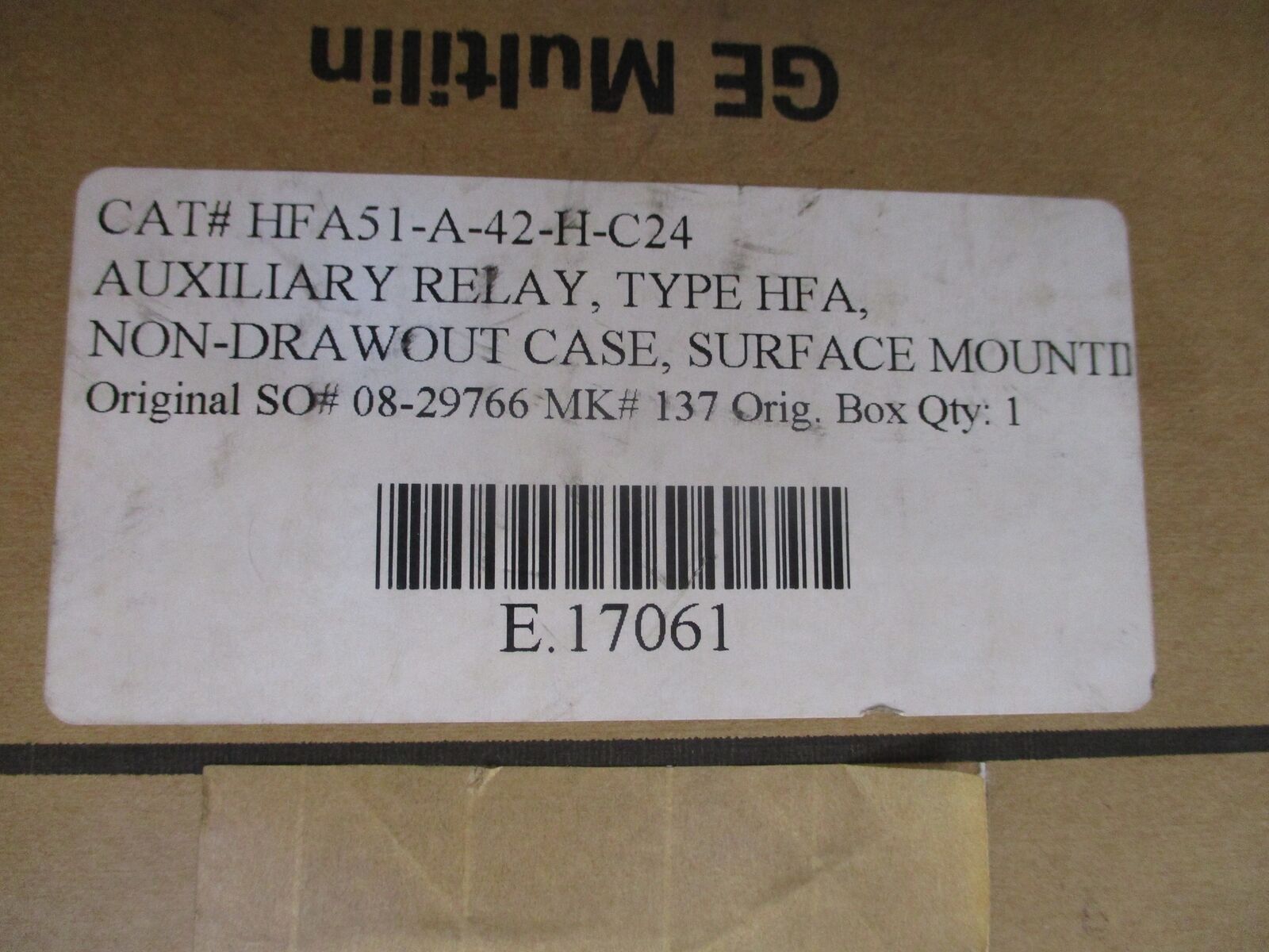 GE Type HFA Auxiliary Relay HFA51A42H-C24 New Surplus