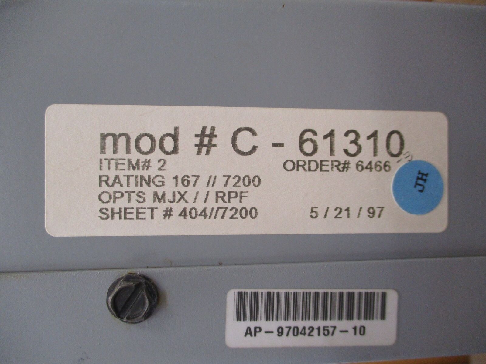 Siemens Accu/Stat MJ-X Voltage Regulator Control Panel C-61310 Used