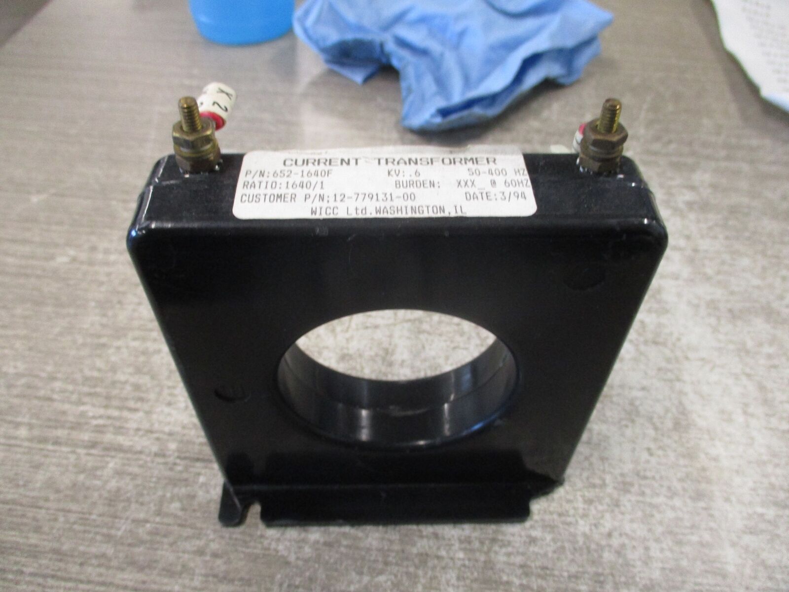 WICC Current Transformer 652-1640F Ratio 1640:1A 600V 50-400Hz * Broken Foot * U