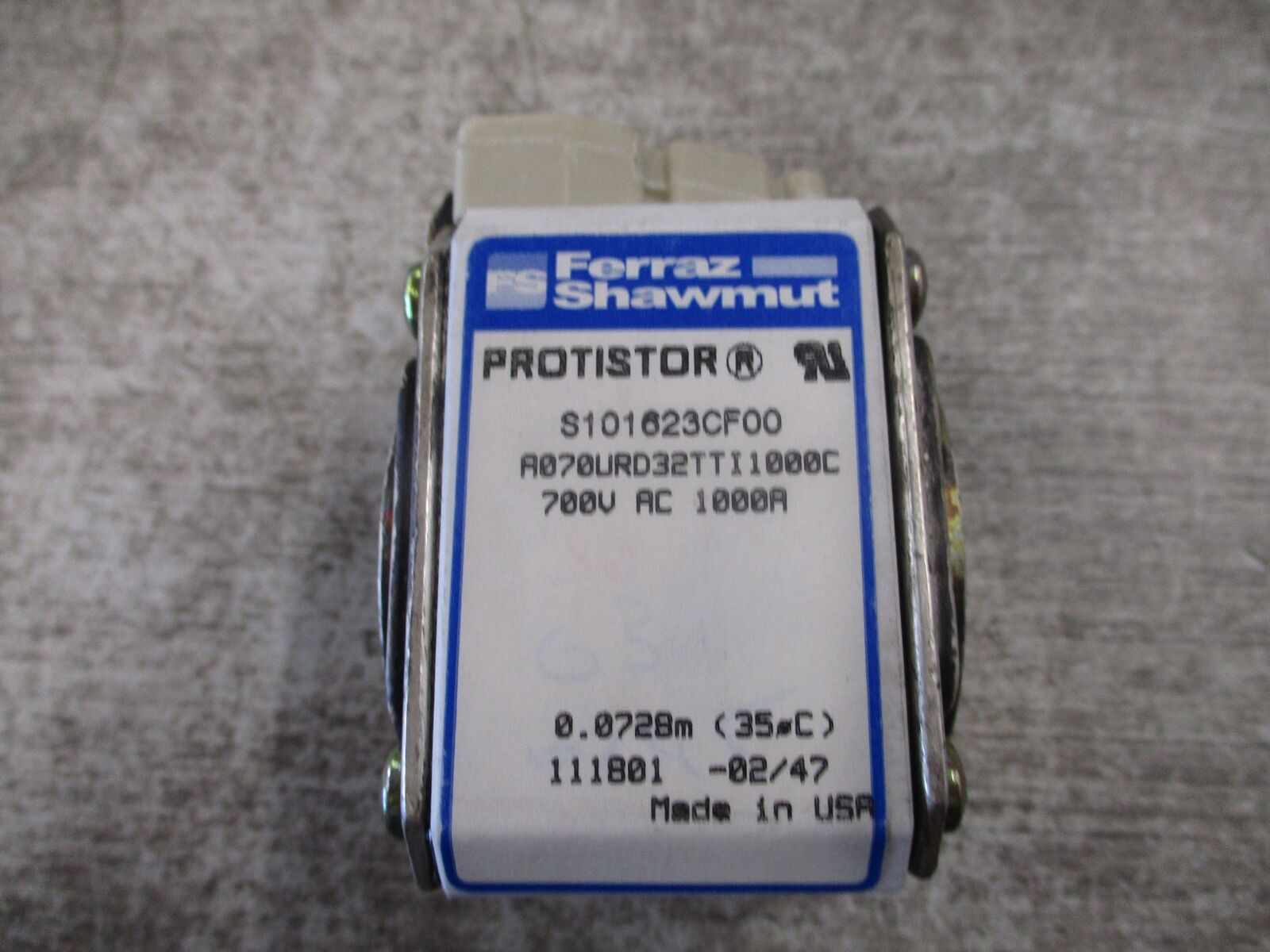 Ferraz Shawmut Protistor Fuse S101623CF00 1000A 700V Used