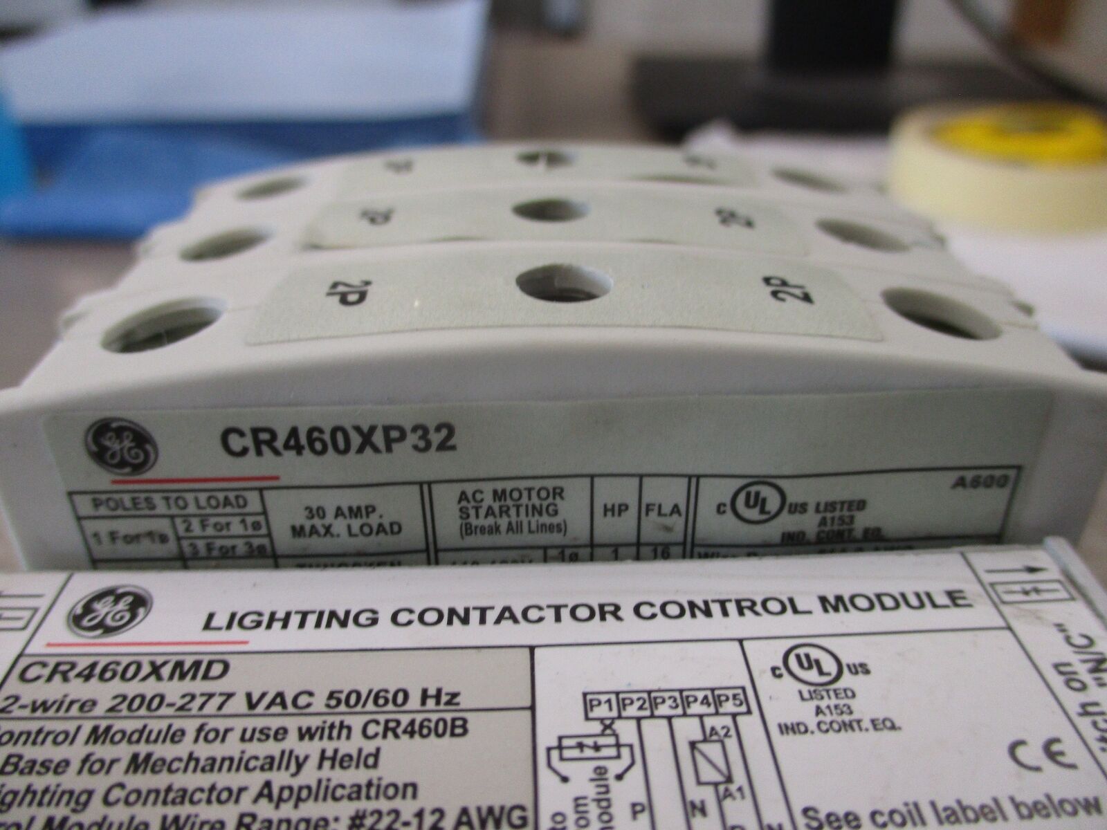 GE Lighting Contactor CR460B 115-120V Coil (3) Power Pole Used