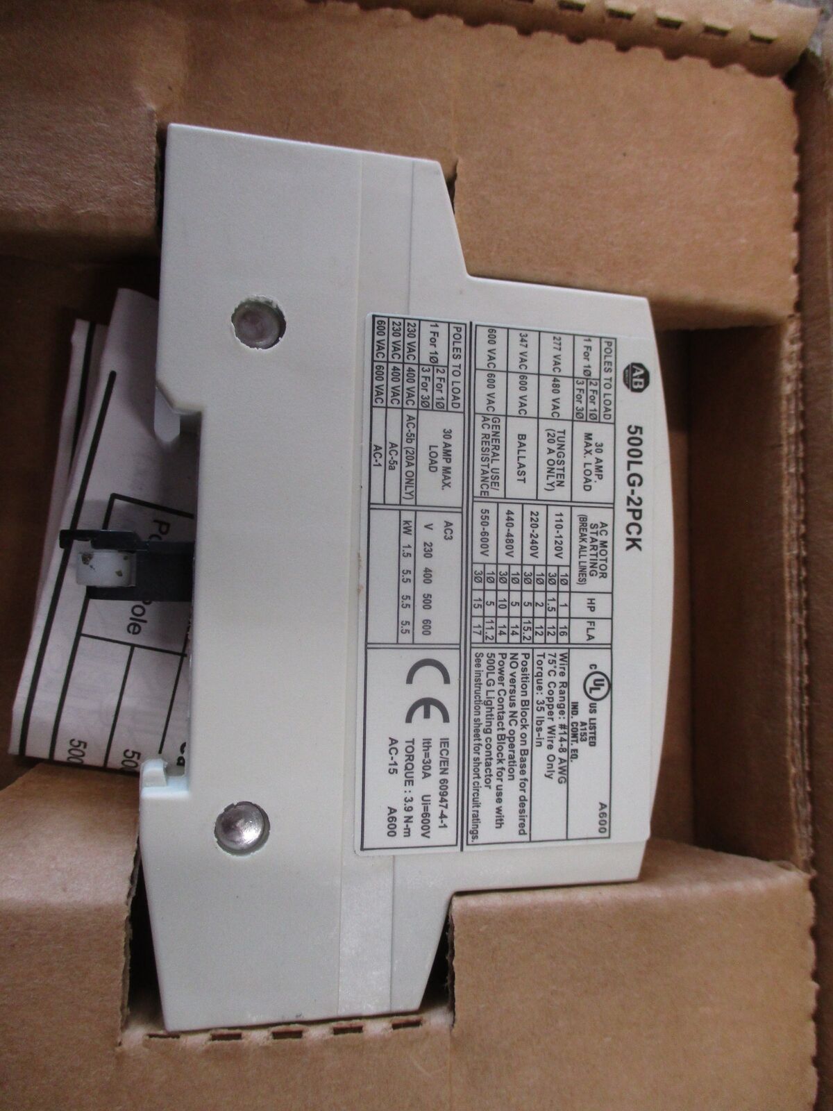 Allen-Bradley 2-Pole Power Pole 500LG-2PCK Ser.A New Surplus