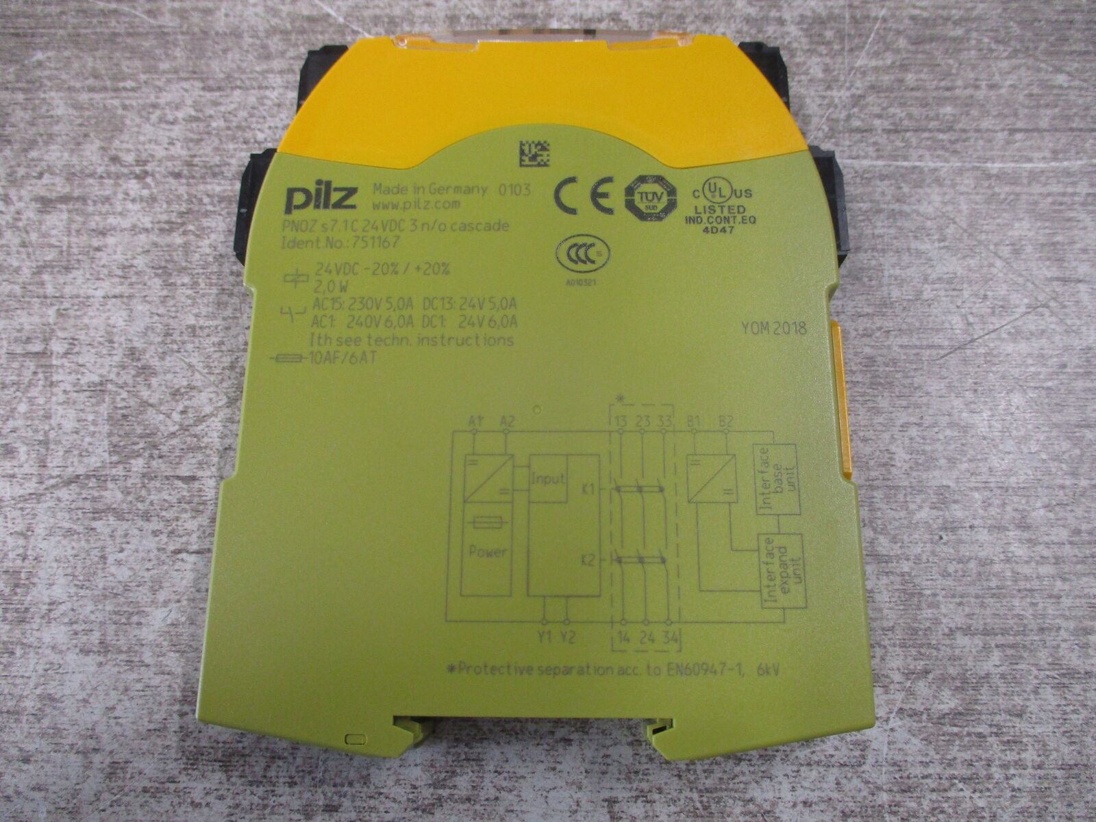 Pilz Contact Expansion Module 751167 PNOZ s7.1C 24VDC 3n/o Cascade Used