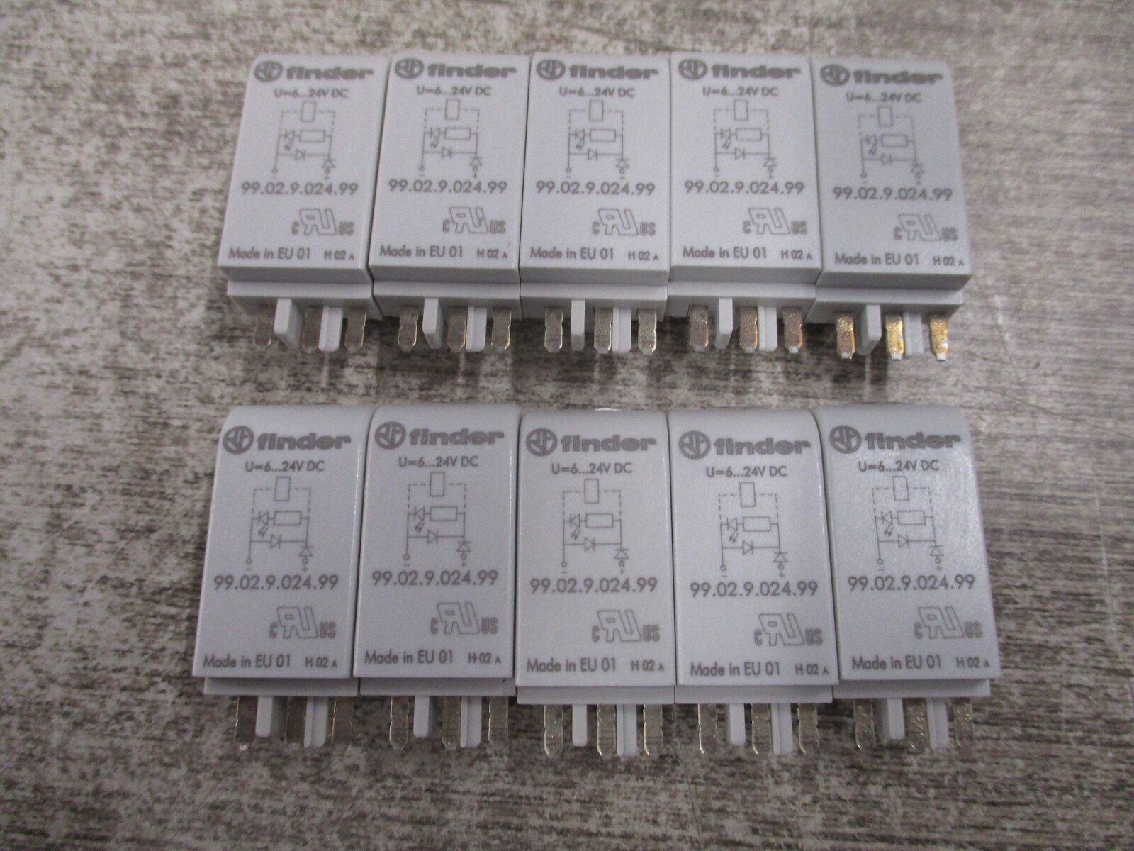 Finder LED + Diode Module 99.02.9.024.99 6-24VDC * Lot of 10 * New Surplus