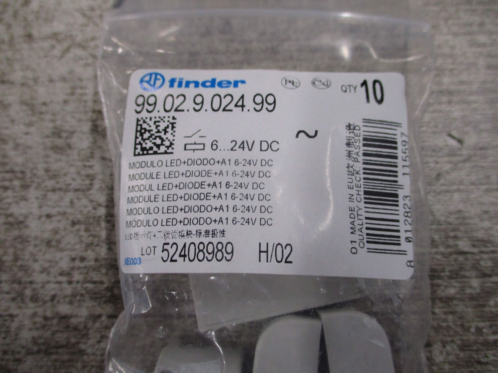 Finder LED + Diode Module 99.02.9.024.99 6-24VDC * Lot of 10 * New Surplus