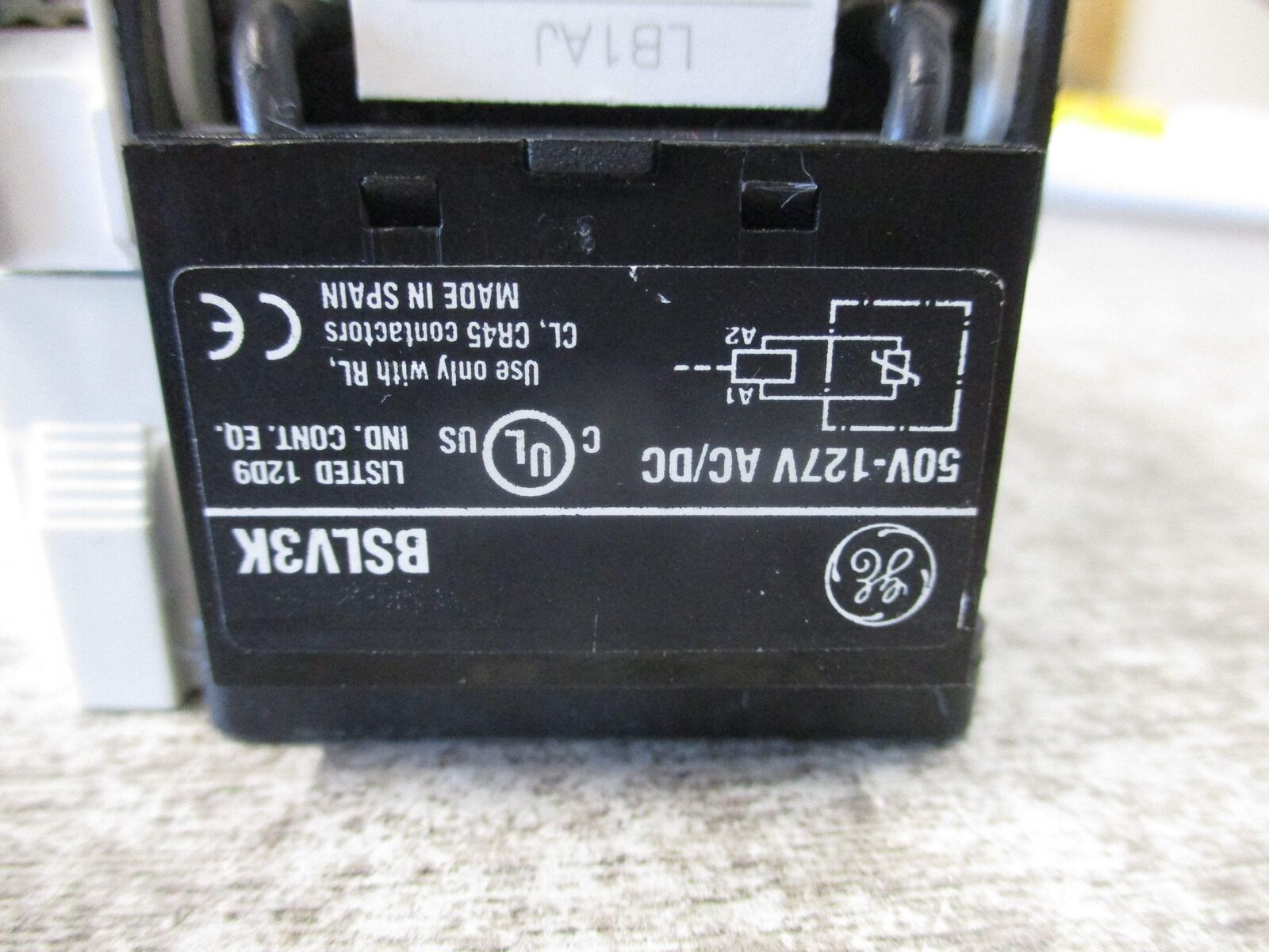 GE Contactor CL00A310T 120V Coil 25A 600V (2) Aux Contacts W/Coupler Used