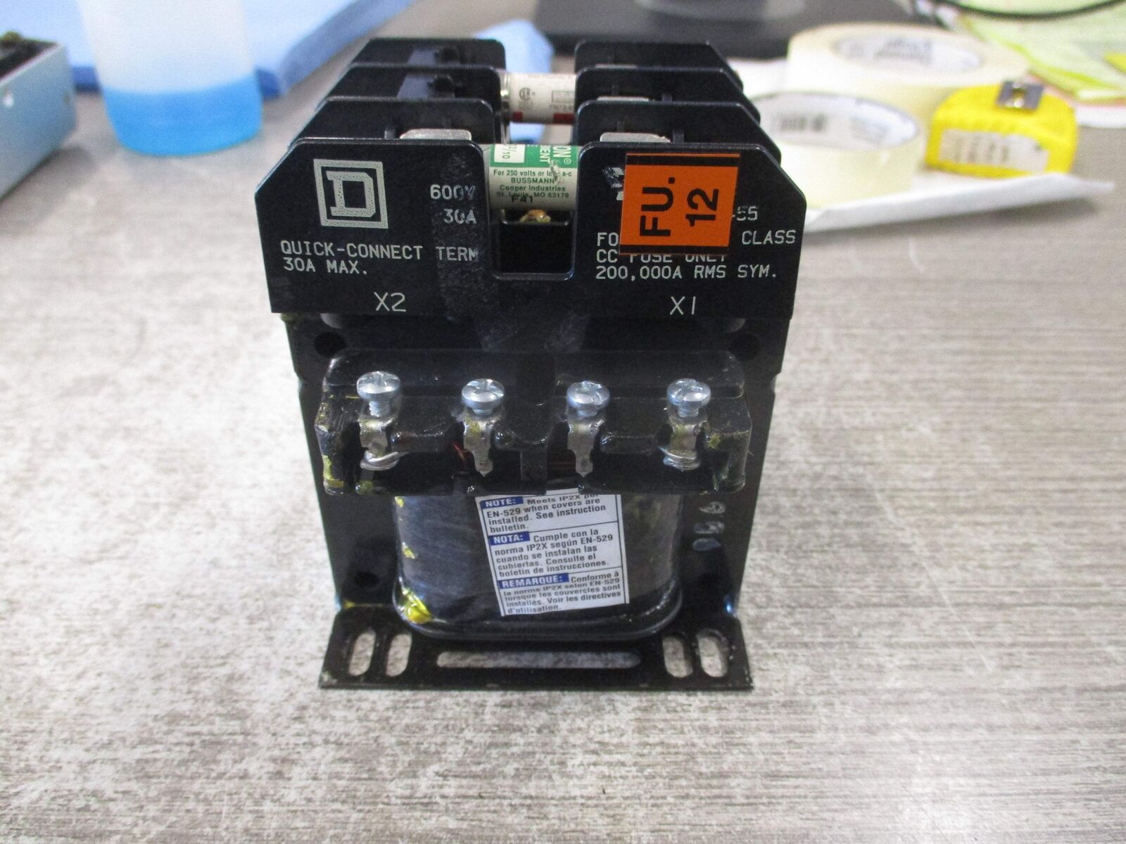Square D Transformer 9070TF100D23 0.1kVA Pri: 120/240V Sec. 24V 50/60Hz Used