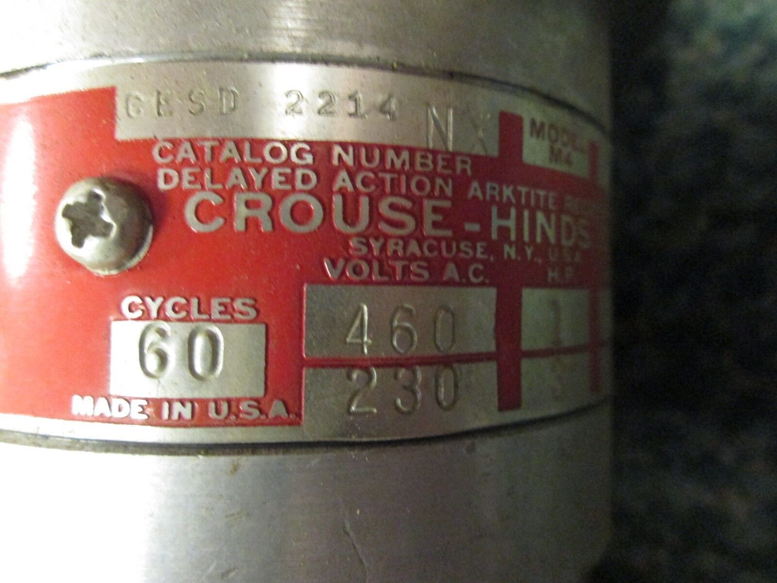 Crouse-Hinds Receptacle w/ Base CESD 2214 7/30A 460/230V 3P 4W Used