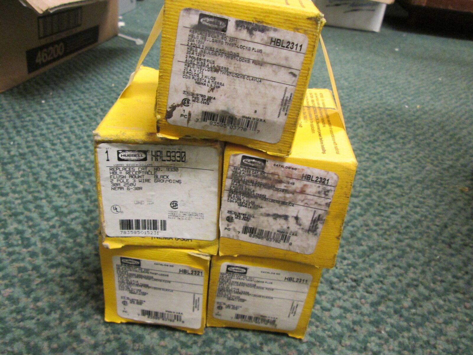 Hubbell Twist Lock Plugs HBL9330 HBL2321 HBL2321 HBL2311 HBL2311 *Lot of 5*