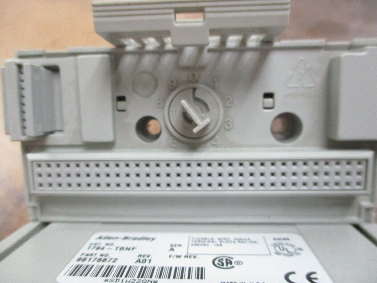 Allen-Bradley Terminal Base 1794-TBNF Ser. A Rev. A01 Used