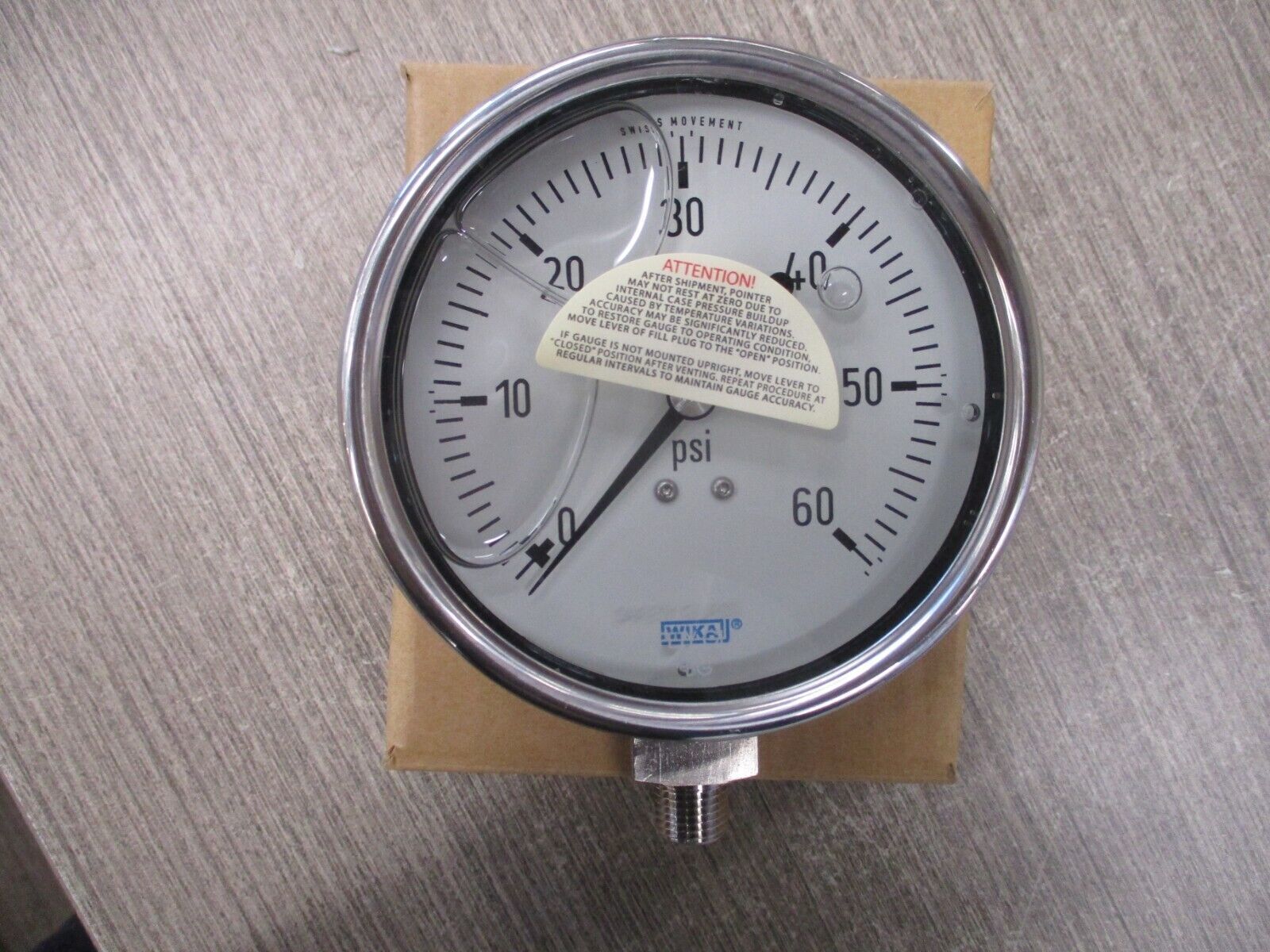 Wika Type 233.54 Pressure Gauge 9832365 4" Range: 60PSI New Surplus