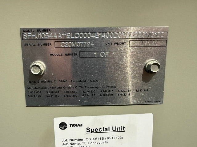 Trane Intellipak II Rooftop Unit SFHJ1054AA 105 Ton Nat Gas MFD 2020