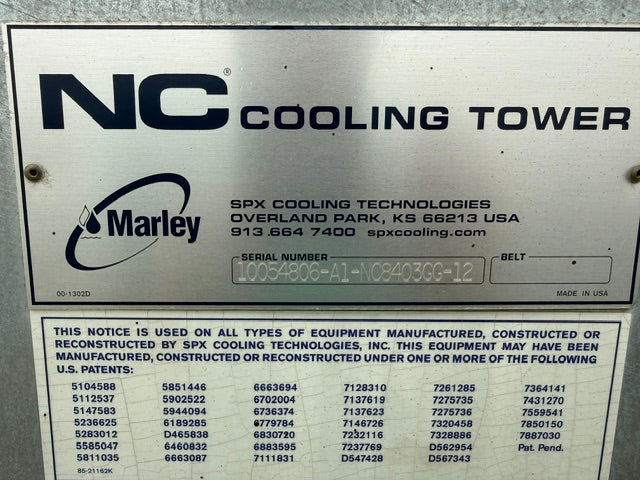 Marley NC8403 Cooling Tower NC8403TAN1GGF 448 Ton MFD2012