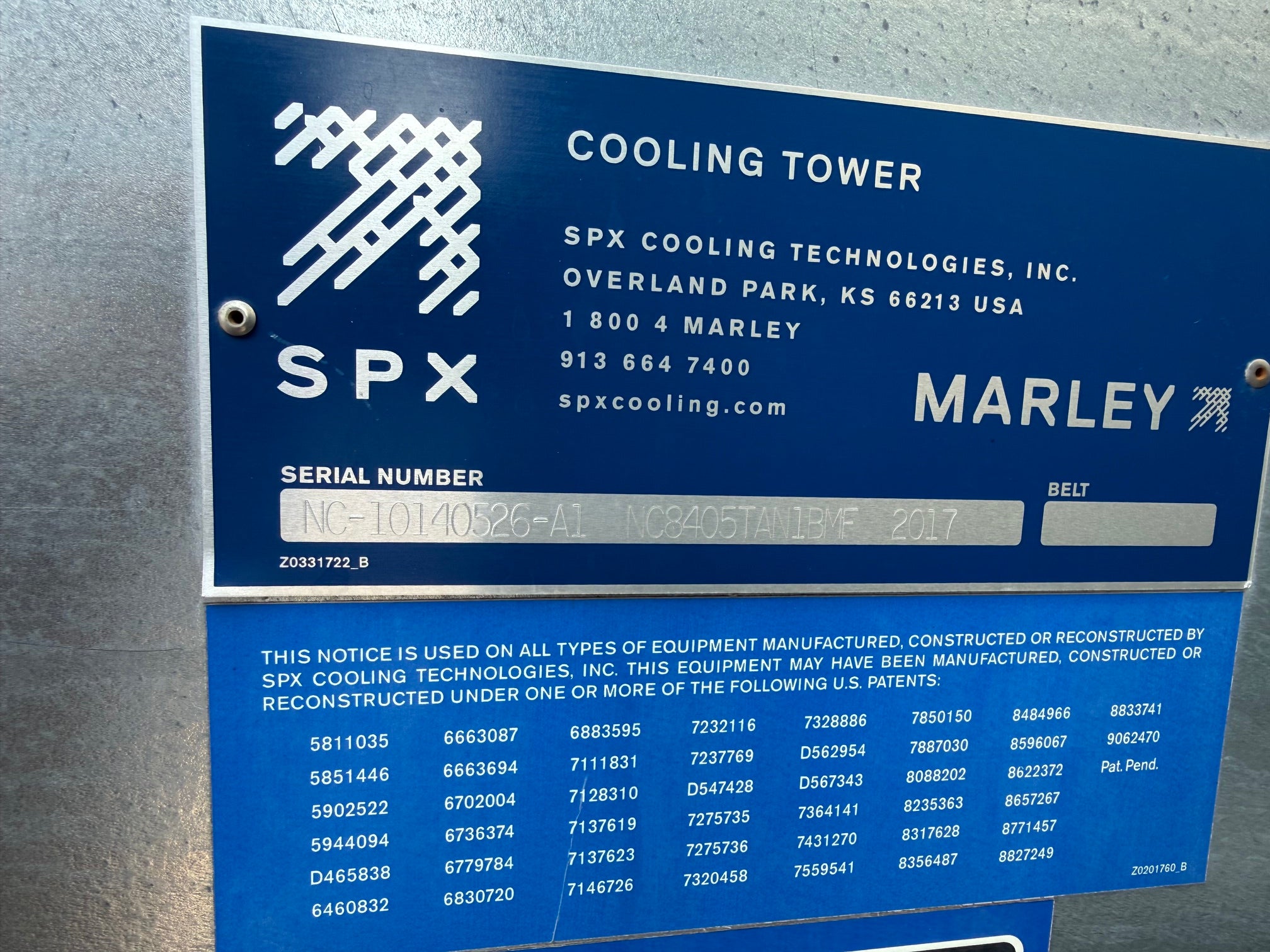 Marley / SPX Cooling Tower NC8405TAN1BMF 515 Ton MFD 2017
