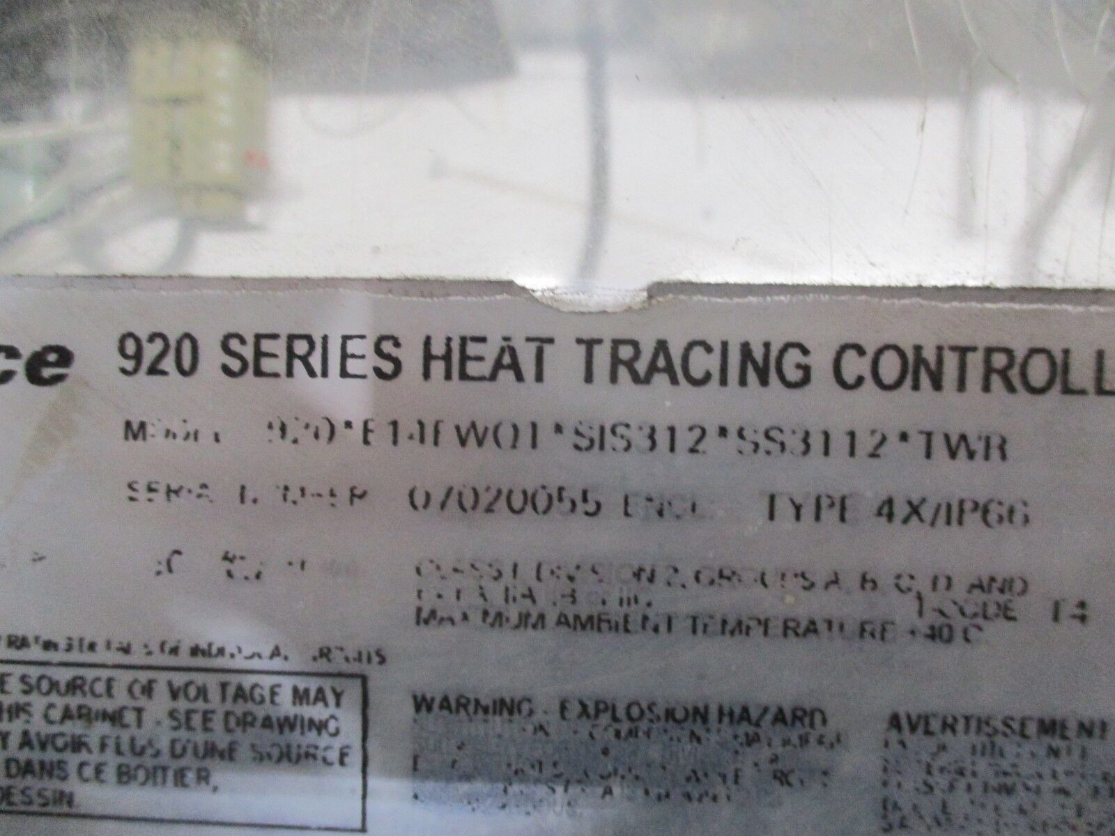 DigiTrace 920 Series Heat Tracing Controller Assembly 920*E14FWQ1*SIS312*SS3112