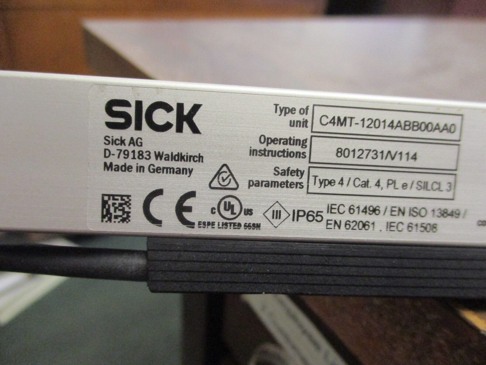 SICK MiniTwin4 Light Curtain C4MT-12014ABB00AA0 24V DC Supply Used