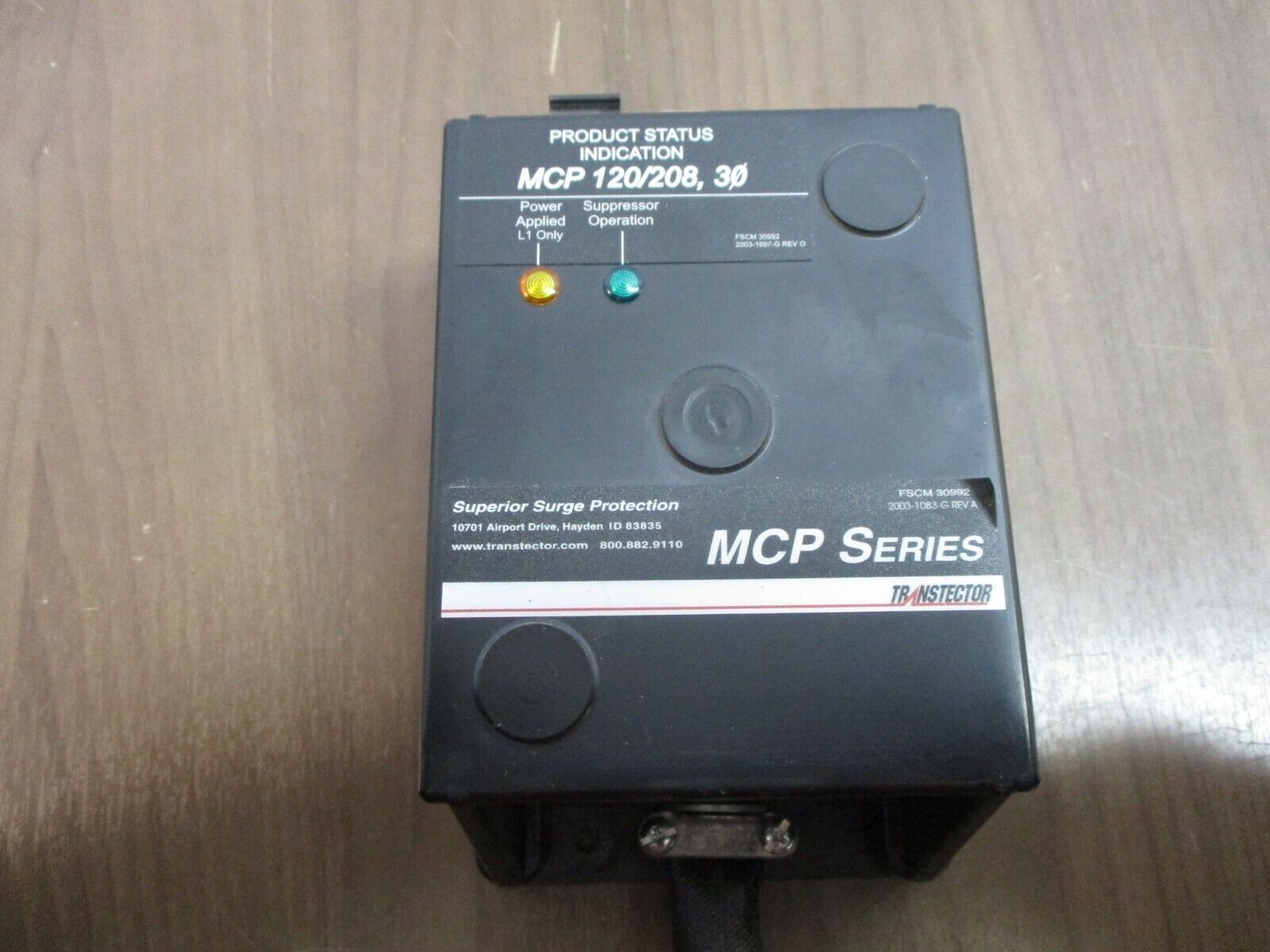 Transtector MCP Series AC Power Protector 1101-732 120W SASD/MOV-OD 120/208V 3Ph
