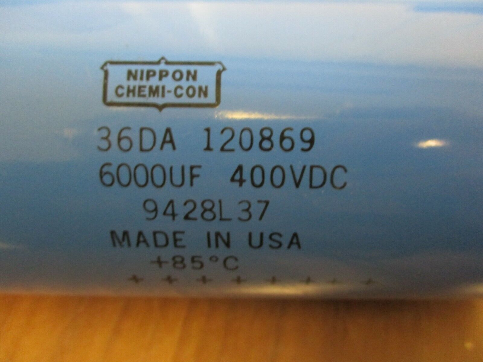 Nippon Chemi-Con Capacitor 36DA 120869 6000UF 400VDC Used