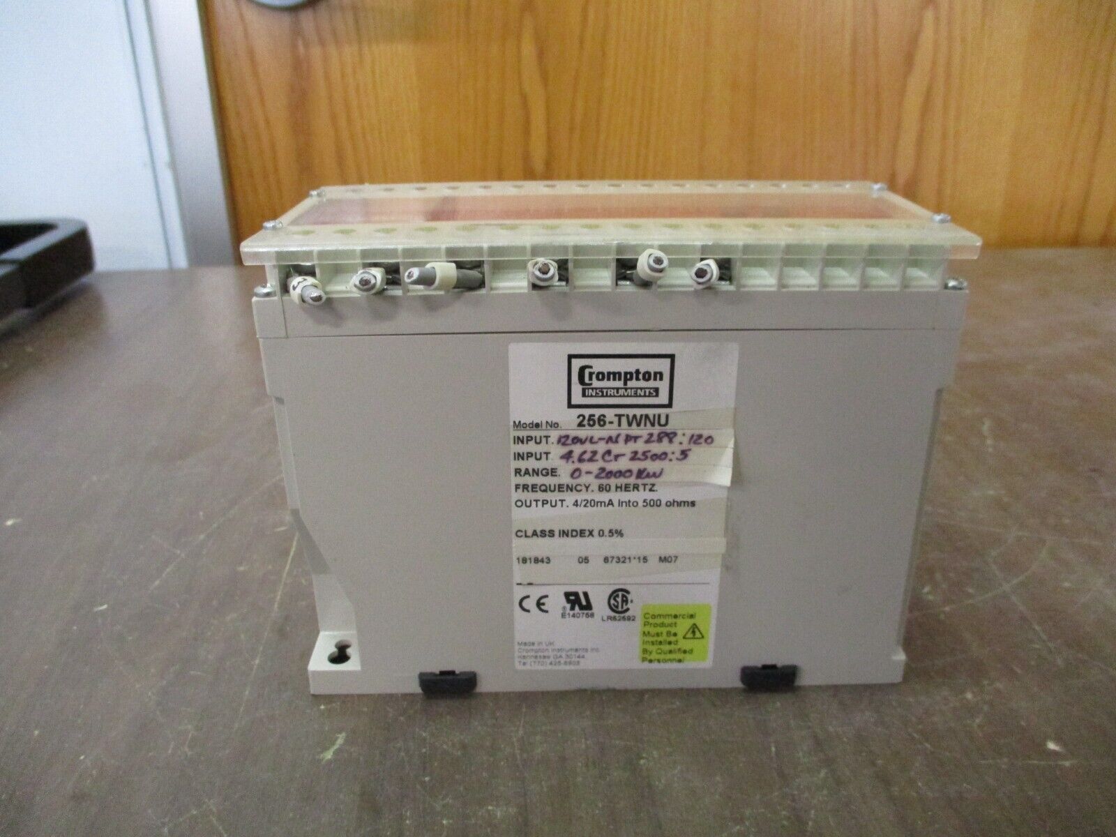 Crompton Paladin Transducer 256-TWNU-QQHG-C6-VE 120V PT: 288:120 CT: 2500:5 Used
