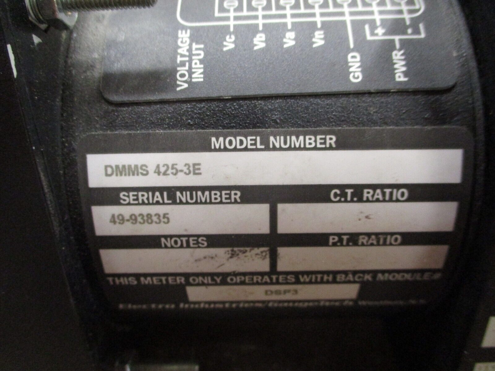 Electro Industries / GaugeTech Power Monitor DMMS 425-3E Used