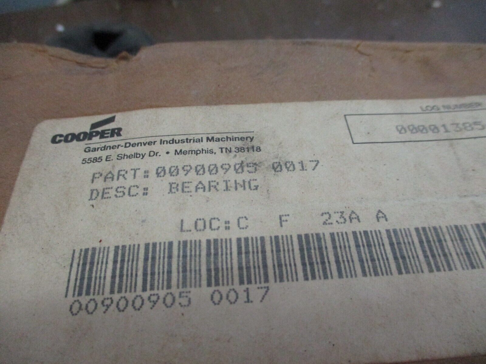 Cooper Bearing 00900905 0017 New Surplus