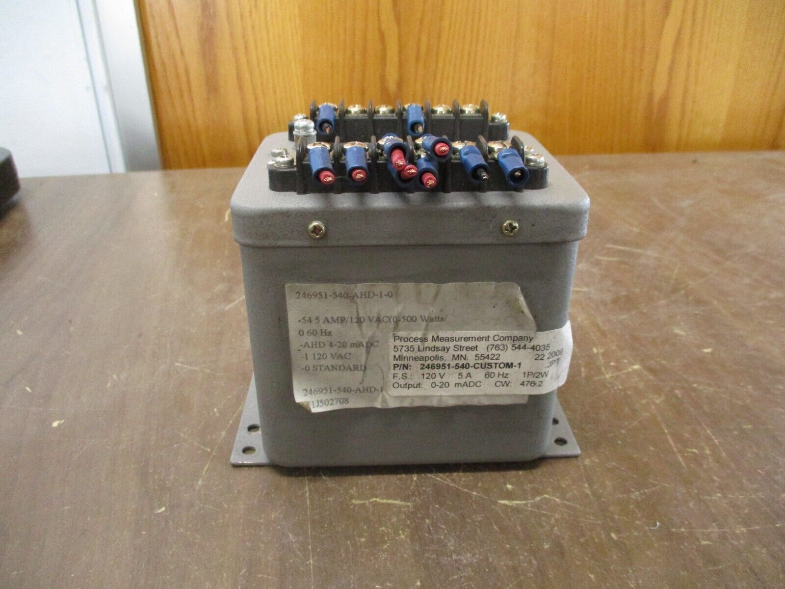 Yokogawa Juxta Watt Transducer 246951-540-AHD-1-0 Output: 4-20mA DC Used