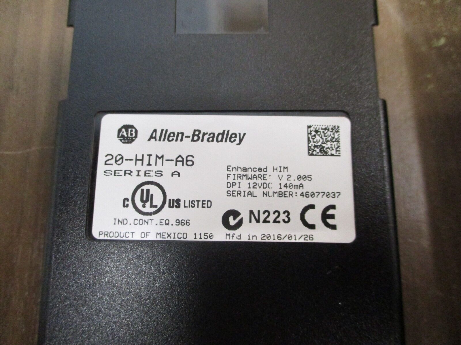 Allen-Bradley Keypad 20-HIM-A6 Ser. A F/W: V2.005 w/ External Mount Used