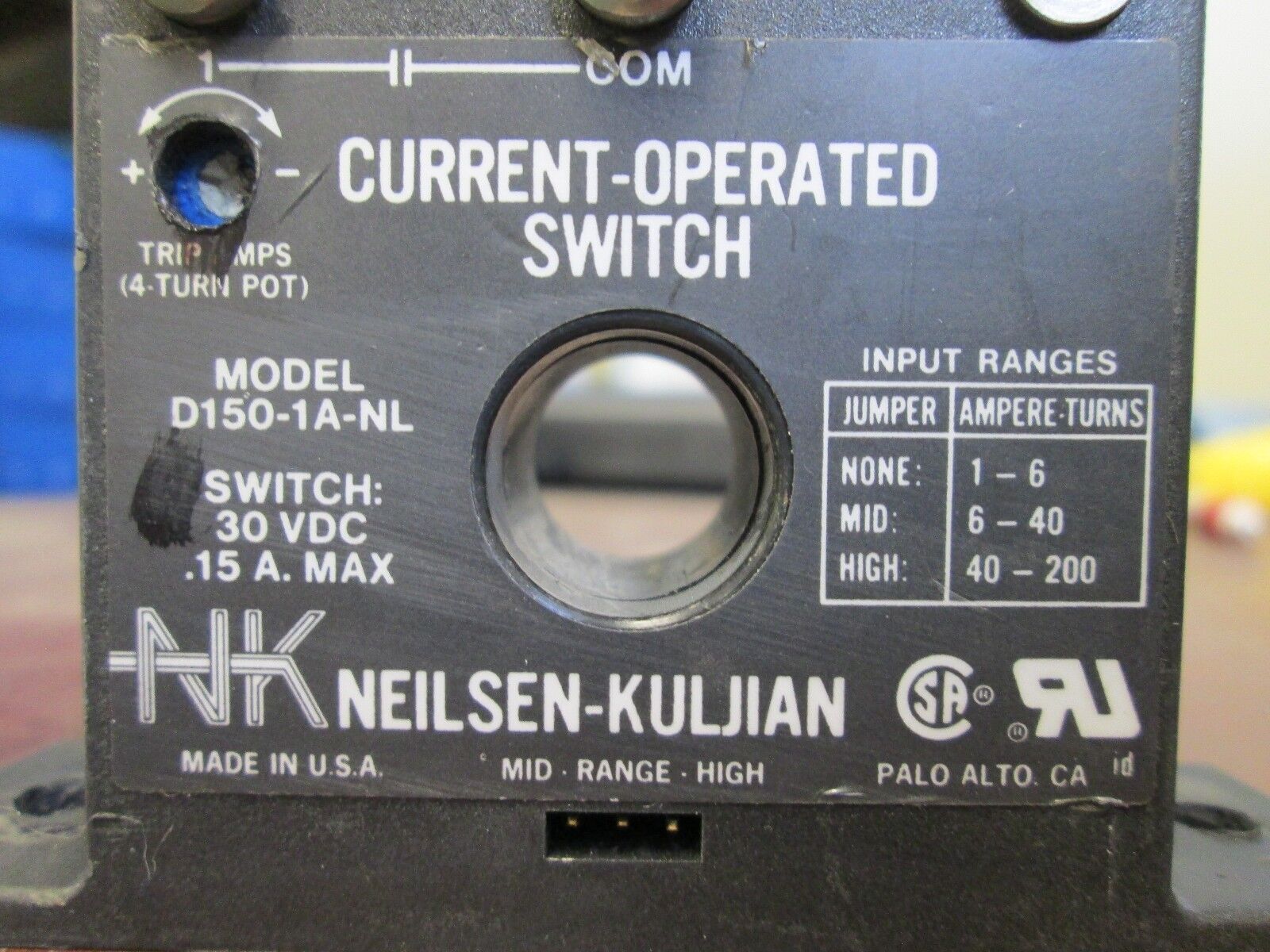 NK Technologies Current Switch D150-1A-NL 1-200A Used
