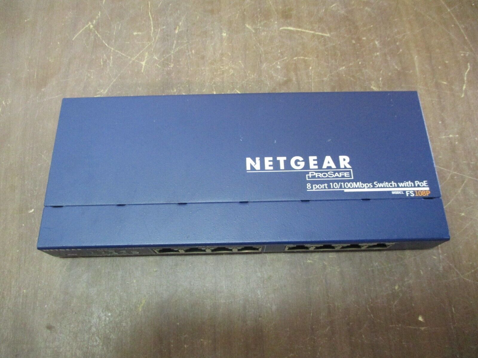 Netgear ProSafe 8-Port 10/100 Switch w/ 4-Port POE FS108Pv3 *No Power Cord* Used