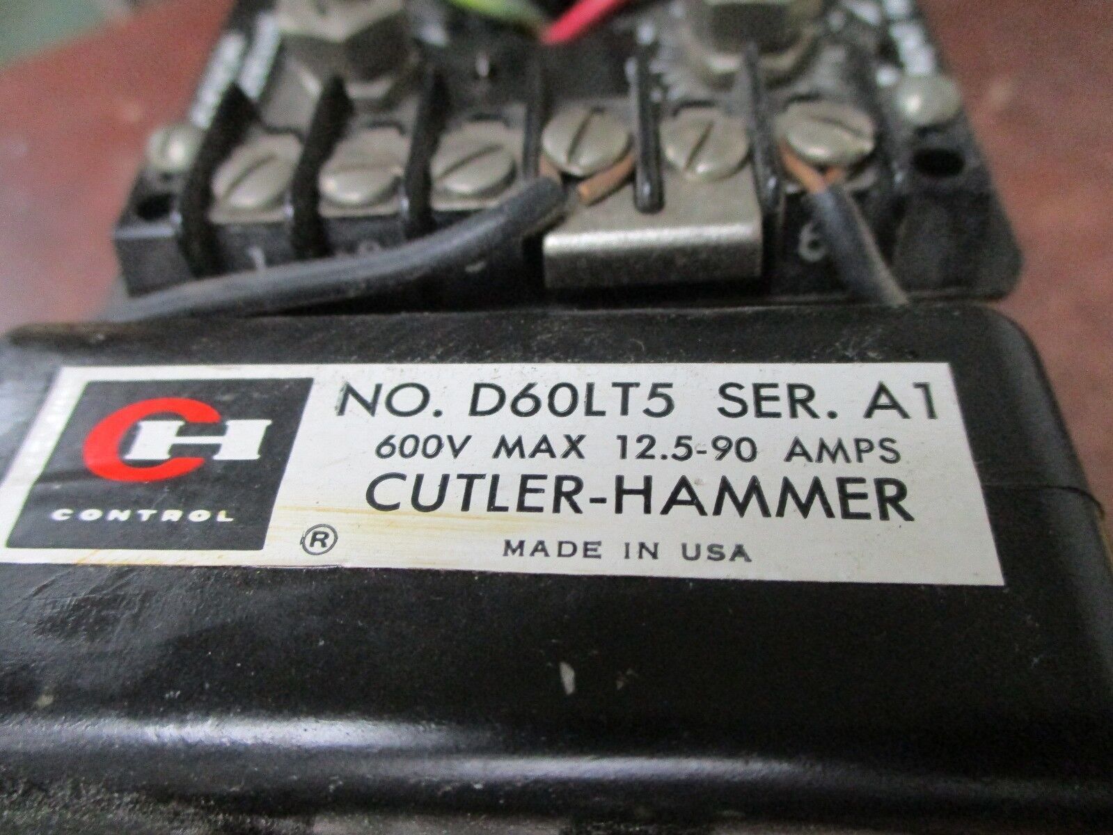 Cutler-Hammer Current Relay D60LT5 600V 12.5-90A Used